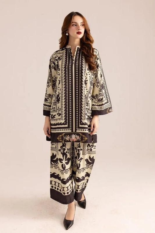 Full printed swiss lawn suit