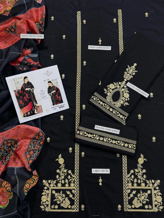 Embroidered lawn 3 Pcs unstitched