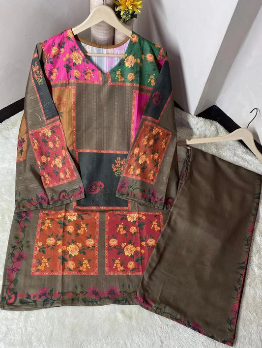 Women's Digital print lawn cord set 2-pcs