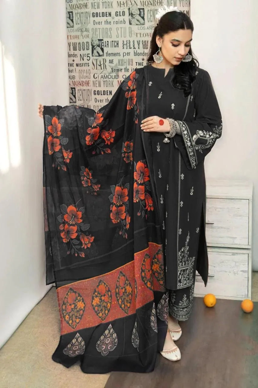 Embroidered lawn 3 Pcs unstitched
