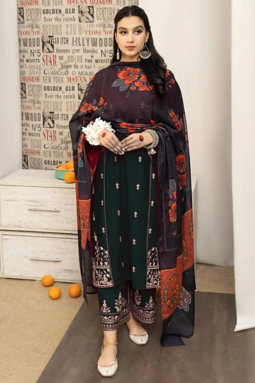 Embroidered lawn 3 Pcs unstitched