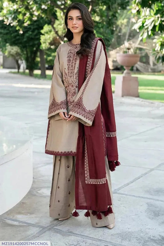 3 piece embroidered suit
